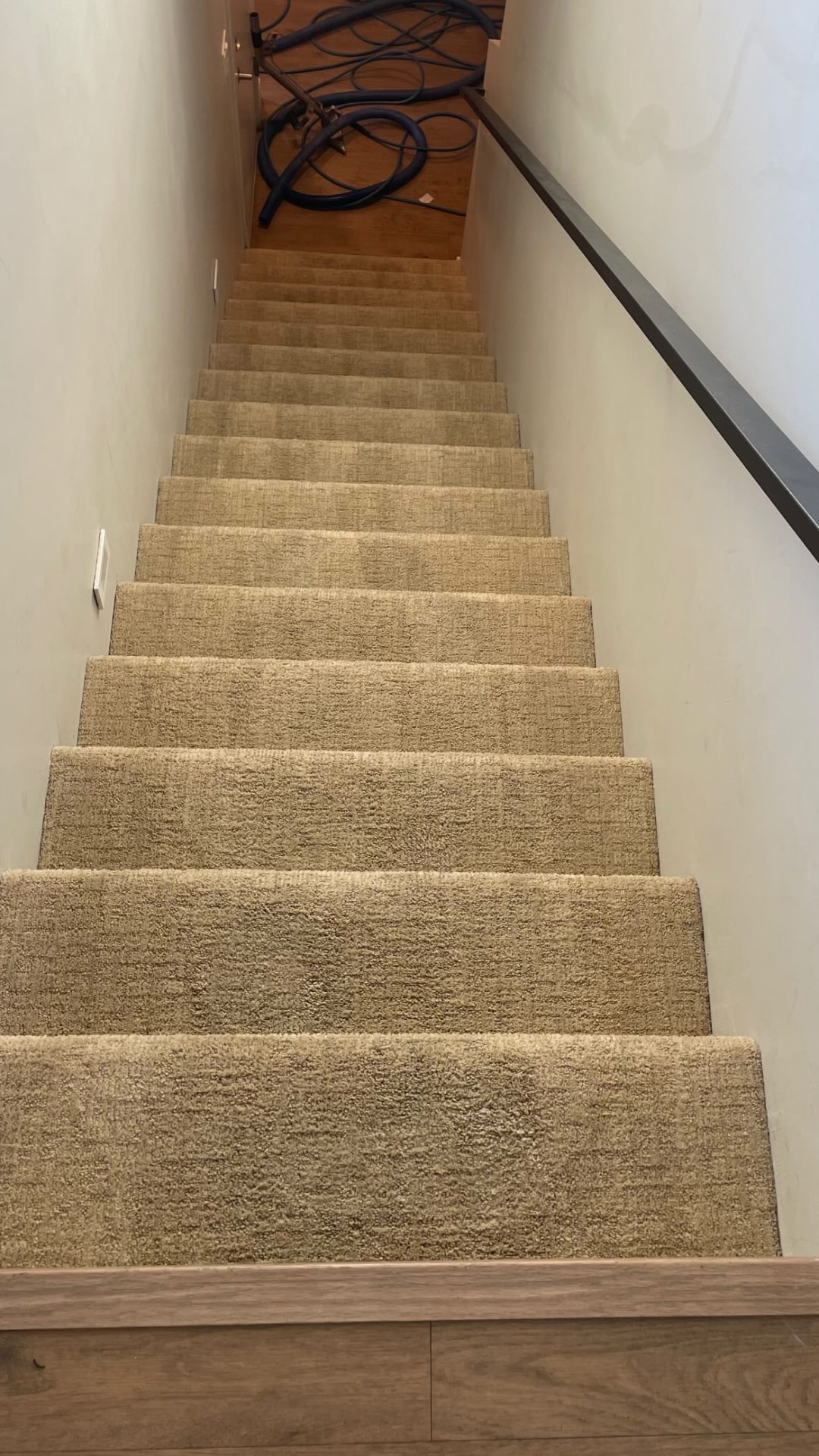 After: Carpeted stairway deep clean